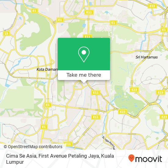 Cima Se Asia, First Avenue Petaling Jaya map