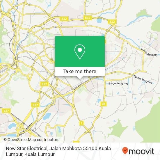 Peta New Star Electrical, Jalan Mahkota 55100 Kuala Lumpur