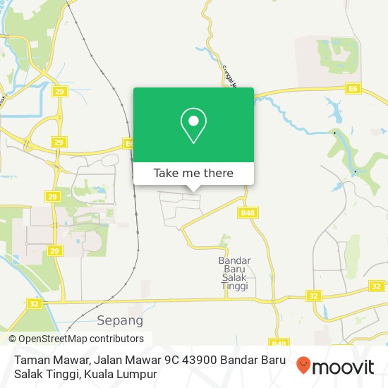 Peta Taman Mawar, Jalan Mawar 9C 43900 Bandar Baru Salak Tinggi