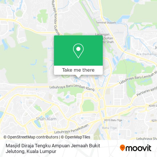 Peta Masjid Diraja Tengku Ampuan Jemaah Bukit Jelutong