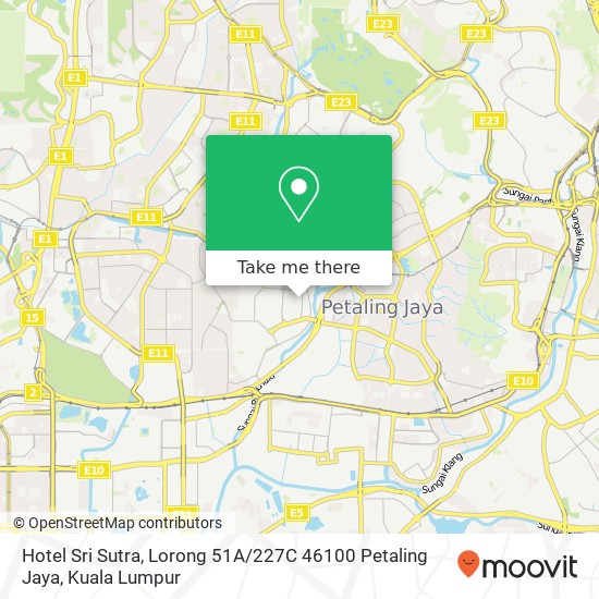 Hotel Sri Sutra, Lorong 51A / 227C 46100 Petaling Jaya map