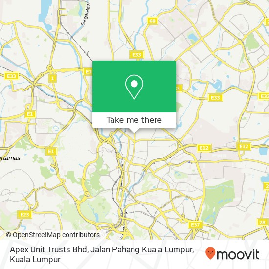 Peta Apex Unit Trusts Bhd, Jalan Pahang Kuala Lumpur