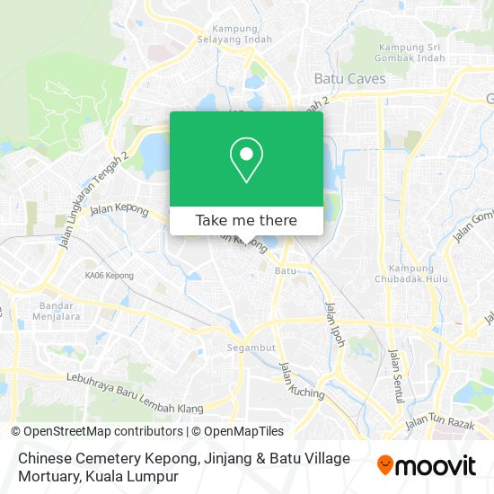 Peta Chinese Cemetery Kepong, Jinjang & Batu Village Mortuary