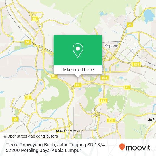 Taska Penyayang Bakti, Jalan Tanjung SD 13 / 4 52200 Petaling Jaya map