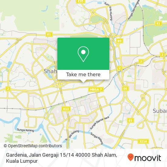 Peta Gardenia, Jalan Gergaji 15 / 14 40000 Shah Alam