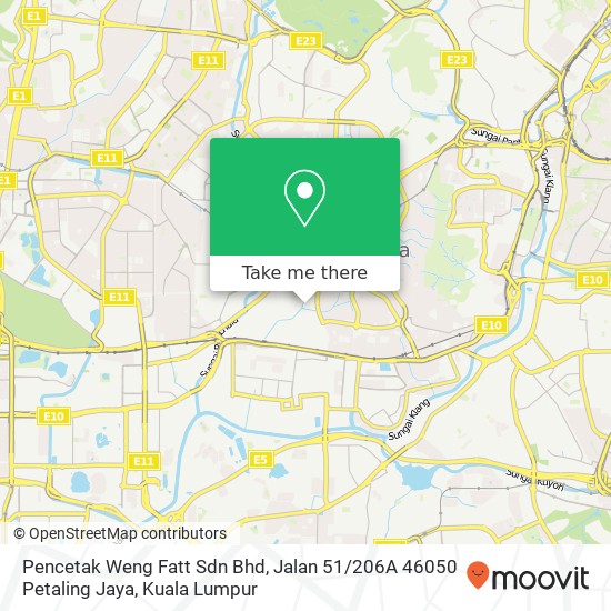 Pencetak Weng Fatt Sdn Bhd, Jalan 51 / 206A 46050 Petaling Jaya map