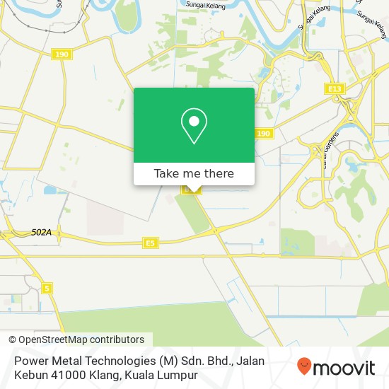 Power Metal Technologies (M) Sdn. Bhd., Jalan Kebun 41000 Klang map