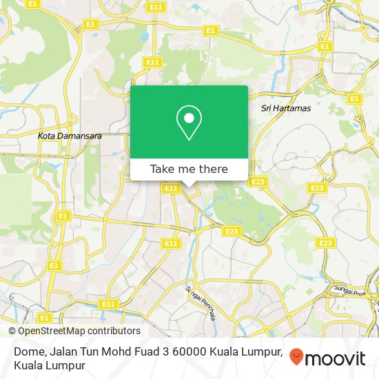 Peta Dome, Jalan Tun Mohd Fuad 3 60000 Kuala Lumpur