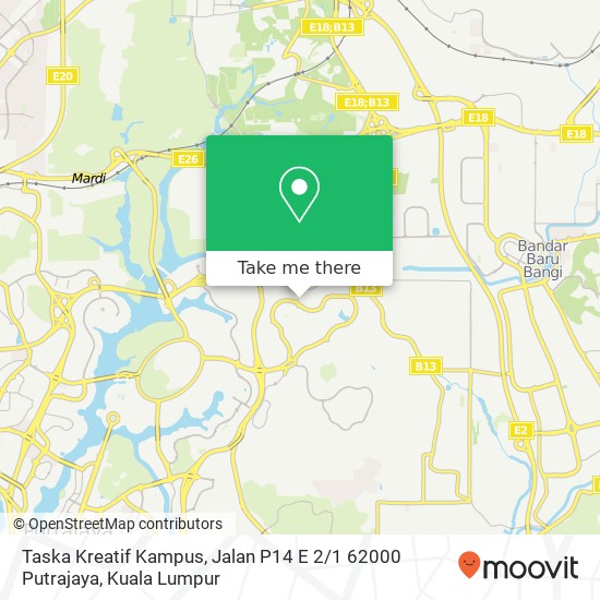 Taska Kreatif Kampus, Jalan P14 E 2 / 1 62000 Putrajaya map