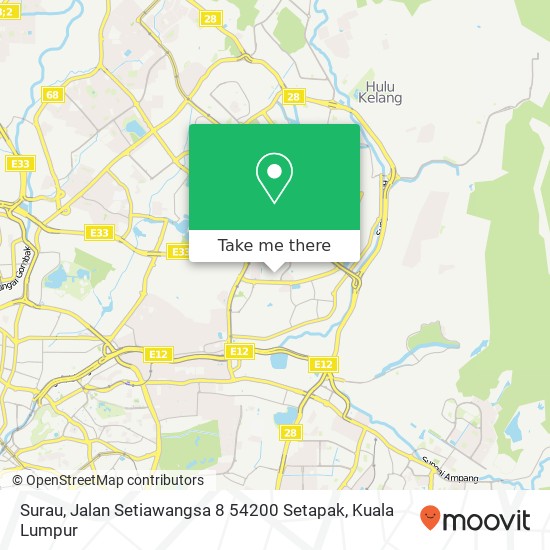 Surau, Jalan Setiawangsa 8 54200 Setapak map