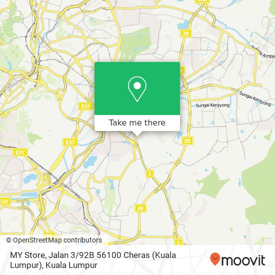 Peta MY Store, Jalan 3 / 92B 56100 Cheras (Kuala Lumpur)