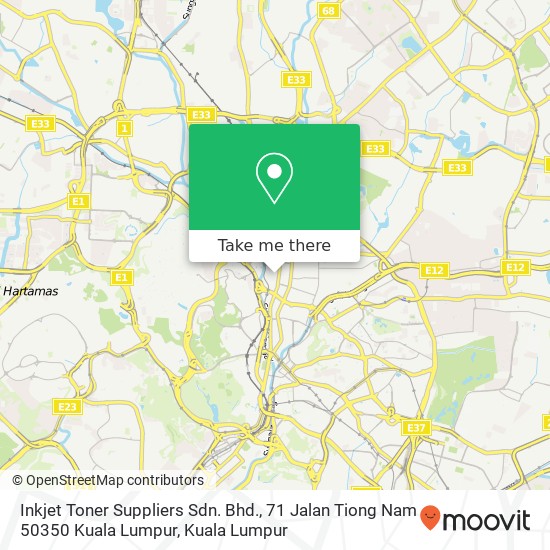 Inkjet Toner Suppliers Sdn. Bhd., 71 Jalan Tiong Nam 50350 Kuala Lumpur map