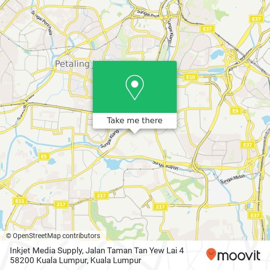Peta Inkjet Media Supply, Jalan Taman Tan Yew Lai 4 58200 Kuala Lumpur