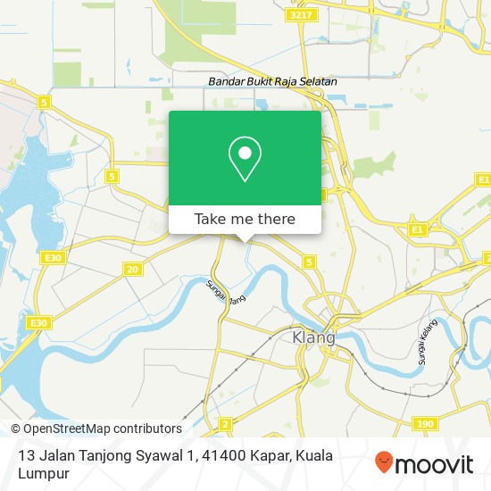 Peta 13 Jalan Tanjong Syawal 1, 41400 Kapar