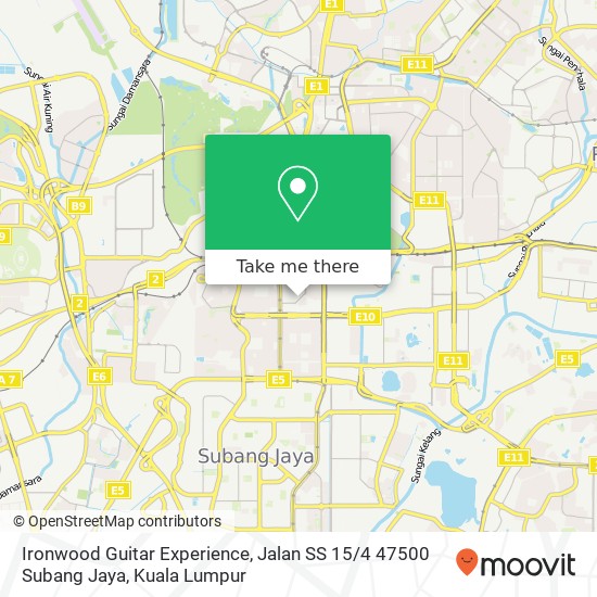 Peta Ironwood Guitar Experience, Jalan SS 15 / 4 47500 Subang Jaya