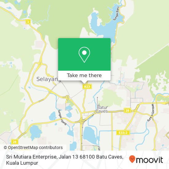 Peta Sri Mutiara Enterprise, Jalan 13 68100 Batu Caves