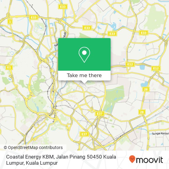 Peta Coastal Energy KBM, Jalan Pinang 50450 Kuala Lumpur