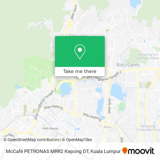 Peta McCafé PETRONAS MRR2 Kepong DT