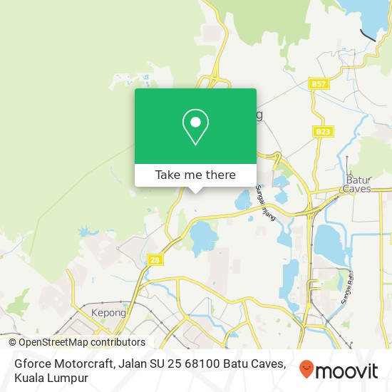 Peta Gforce Motorcraft, Jalan SU 25 68100 Batu Caves