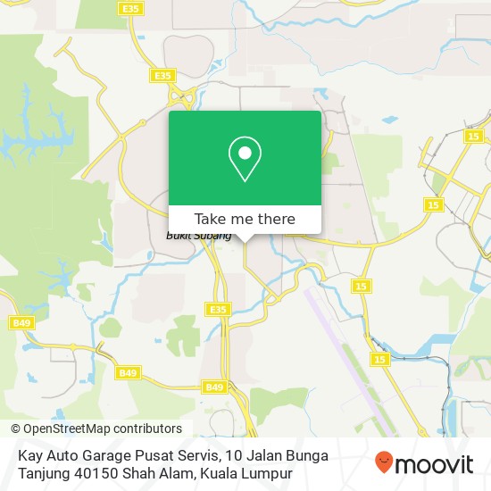 Peta Kay Auto Garage Pusat Servis, 10 Jalan Bunga Tanjung 40150 Shah Alam