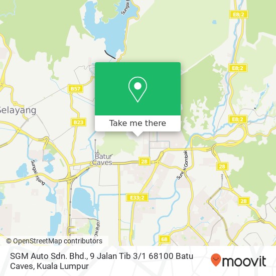 Peta SGM Auto Sdn. Bhd., 9 Jalan Tib 3 / 1 68100 Batu Caves