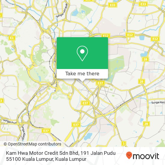 Peta Kam Hwa Motor Credit Sdn Bhd, 191 Jalan Pudu 55100 Kuala Lumpur