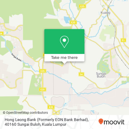 Peta Hong Leong Bank (Formerly EON Bank Berhad), 40160 Sungai Buloh