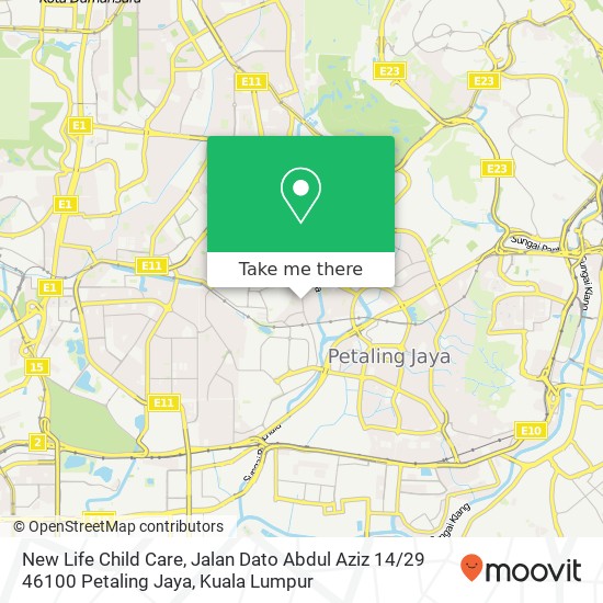 New Life Child Care, Jalan Dato Abdul Aziz 14 / 29 46100 Petaling Jaya map