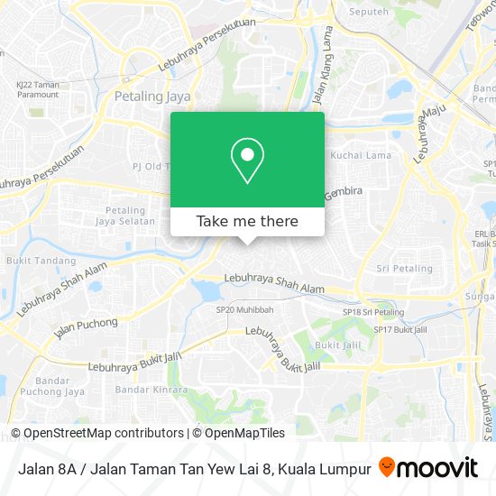 Jalan 8A / Jalan Taman Tan Yew Lai 8 map