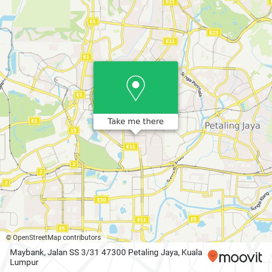 Peta Maybank, Jalan SS 3 / 31 47300 Petaling Jaya