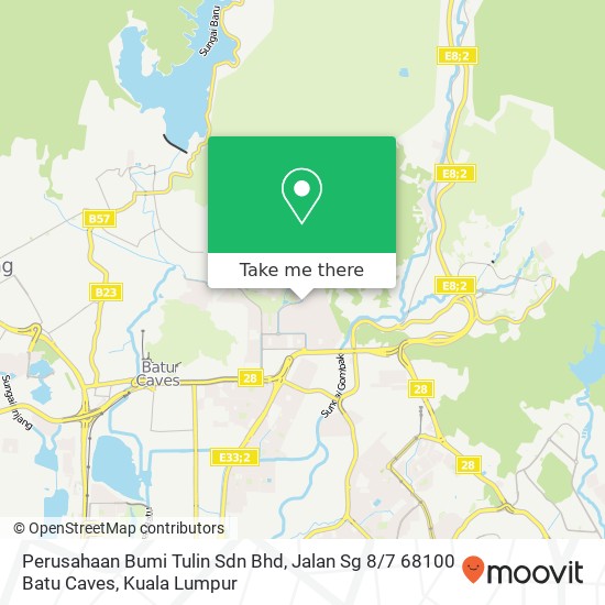 Perusahaan Bumi Tulin Sdn Bhd, Jalan Sg 8 / 7 68100 Batu Caves map