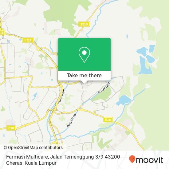 Peta Farmasi Multicare, Jalan Temenggung 3 / 9 43200 Cheras