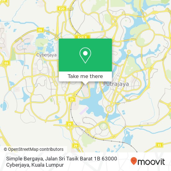 Peta Simple Bergaya, Jalan Sri Tasik Barat 1B 63000 Cyberjaya