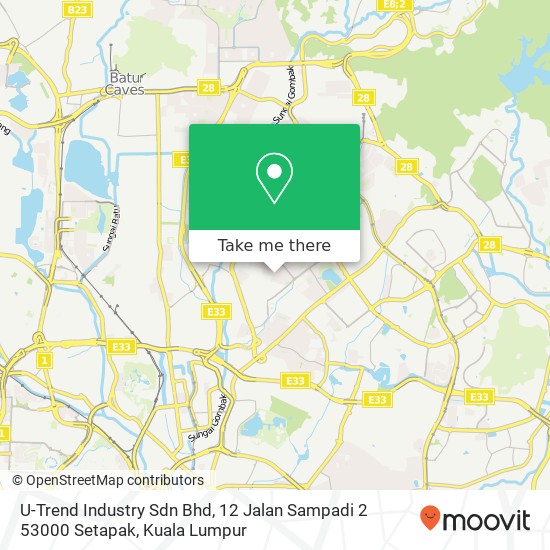 U-Trend Industry Sdn Bhd, 12 Jalan Sampadi 2 53000 Setapak map