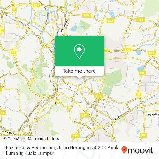 Fuzio Bar & Restaurant, Jalan Berangan 50200 Kuala Lumpur map