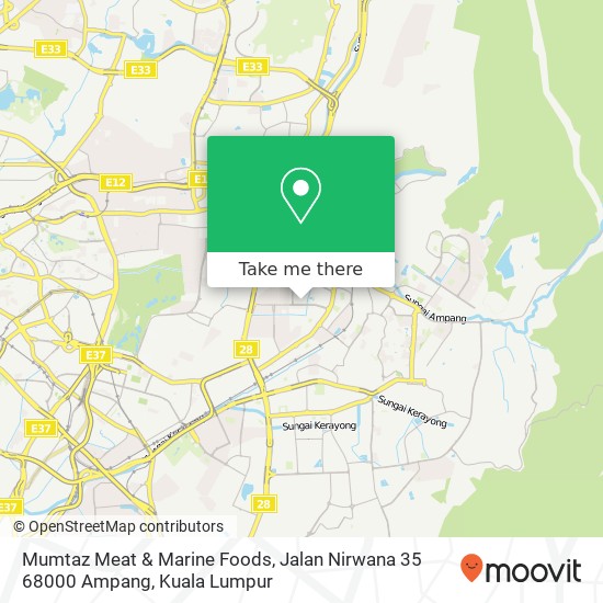 Mumtaz Meat & Marine Foods, Jalan Nirwana 35 68000 Ampang map