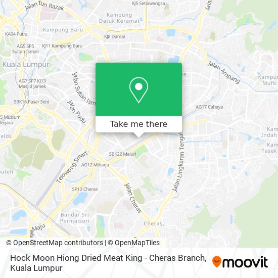 Hock Moon Hiong Dried Meat King - Cheras Branch map