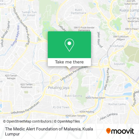 Peta The Medic Alert Foundation of Malaysia