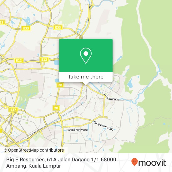 Peta Big E Resources, 61A Jalan Dagang 1 / 1 68000 Ampang