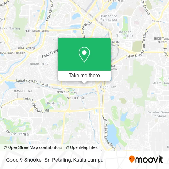 Good 9 Snooker Sri Petaling map