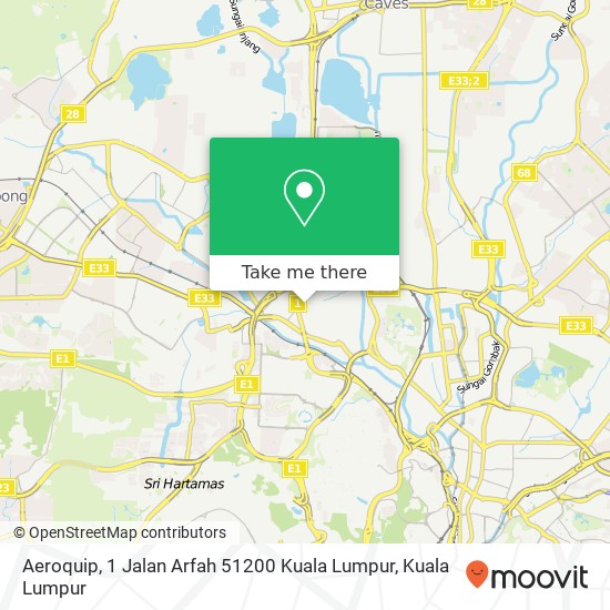 Peta Aeroquip, 1 Jalan Arfah 51200 Kuala Lumpur