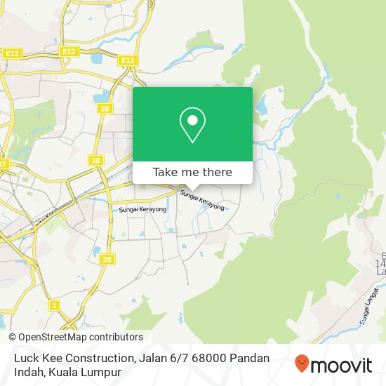 Peta Luck Kee Construction, Jalan 6 / 7 68000 Pandan Indah