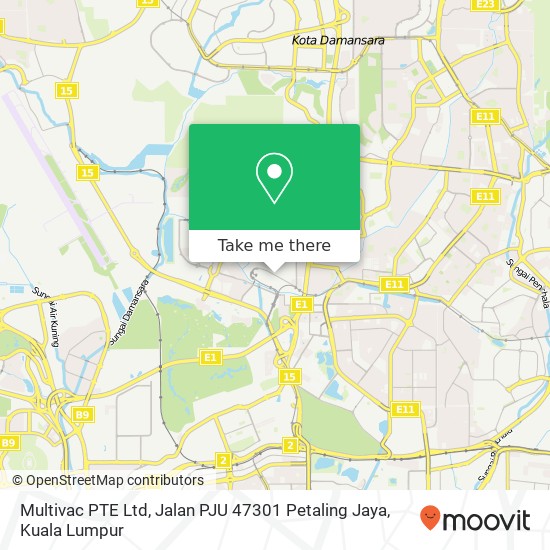 Peta Multivac PTE Ltd, Jalan PJU 47301 Petaling Jaya