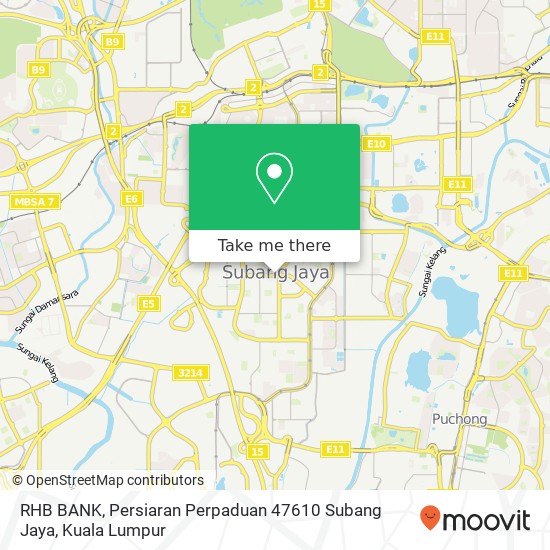 RHB BANK, Persiaran Perpaduan 47610 Subang Jaya map
