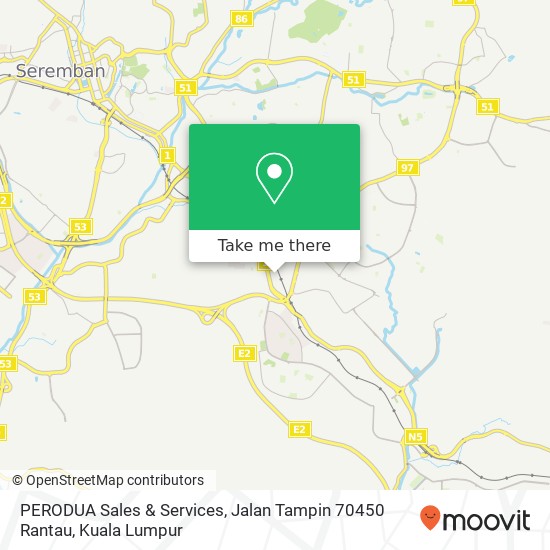 PERODUA Sales & Services, Jalan Tampin 70450 Rantau map