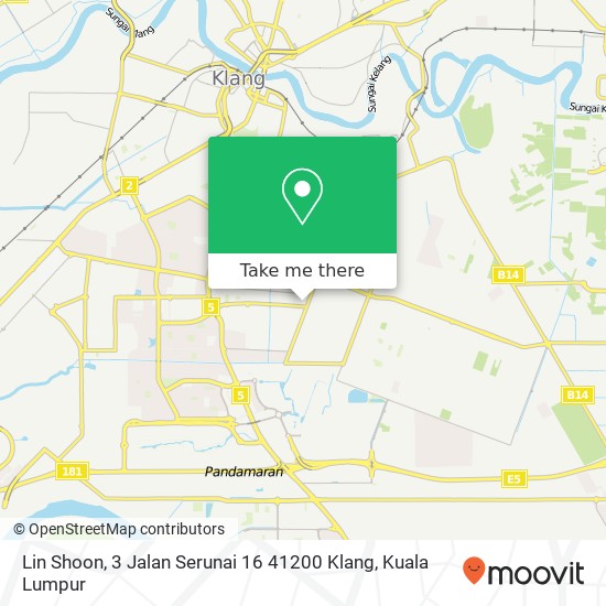 Lin Shoon, 3 Jalan Serunai 16 41200 Klang map