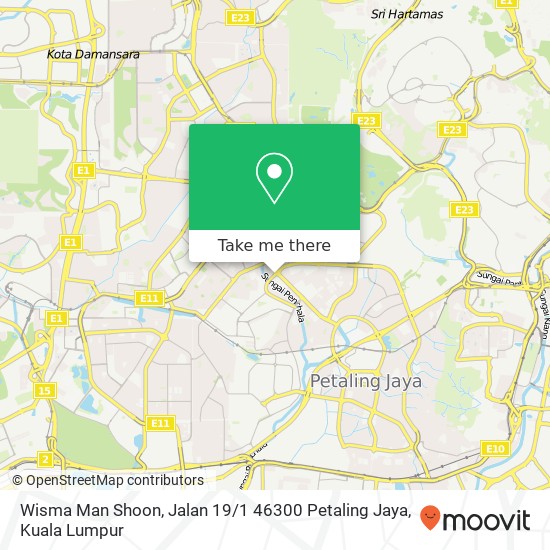 Peta Wisma Man Shoon, Jalan 19 / 1 46300 Petaling Jaya