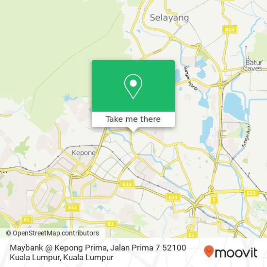 Peta Maybank @ Kepong Prima, Jalan Prima 7 52100 Kuala Lumpur