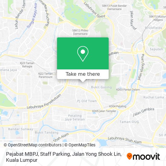 Peta Pejabat MBPJ, Staff Parking, Jalan Yong Shook Lin