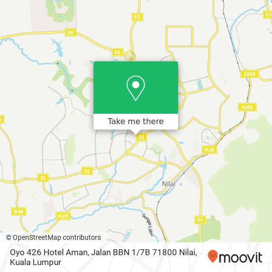 Peta Oyo 426 Hotel Aman, Jalan BBN 1 / 7B 71800 Nilai